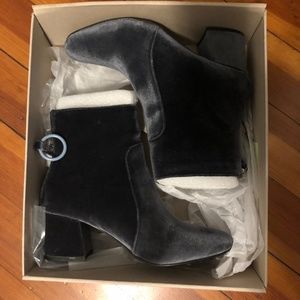 Urban Outfitters Gray Velvet Boots